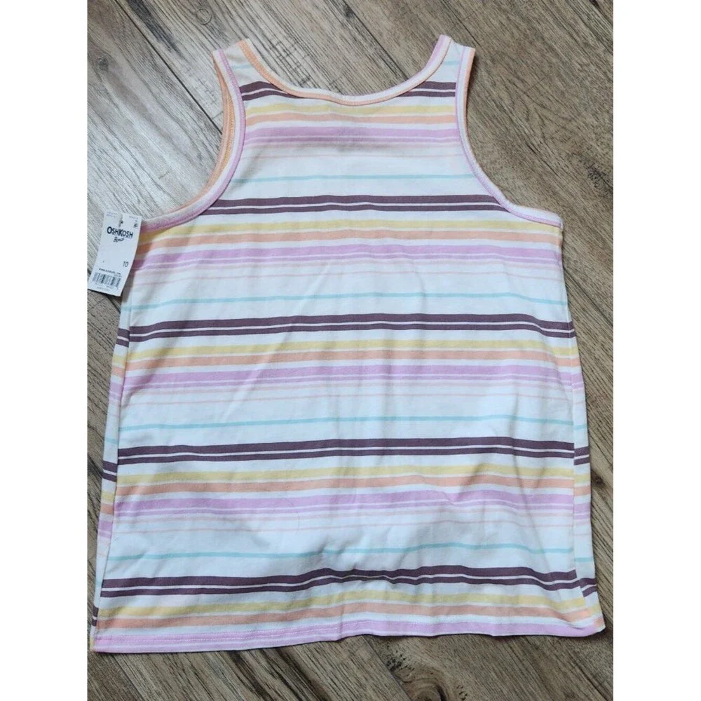 OshKosh B'gosh Girls' Striped Sleeveless Tank Top Size 10 Multicolor NWT